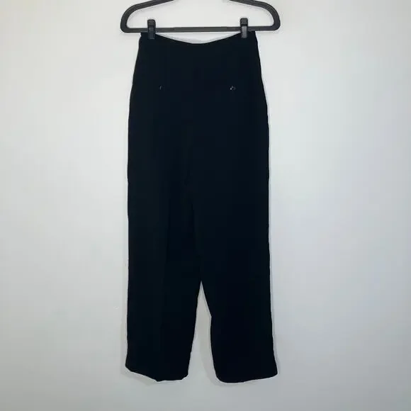 NWT MADEWELL The Rosedale High-Rise Straight Pant in Crepe Black 0 - Picture 3 of 7